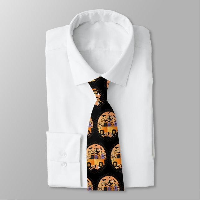 Lovely Pumpkin Halloween Neck Tie (Tied)