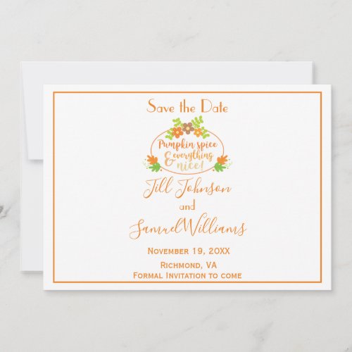 Lovely Pumpkin Spice Save The Date