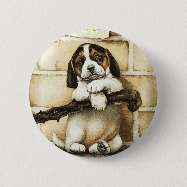 Lovely Puppy  Button (Front)