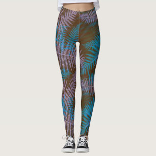 Lovely Purple and Blue Leaves Leggings