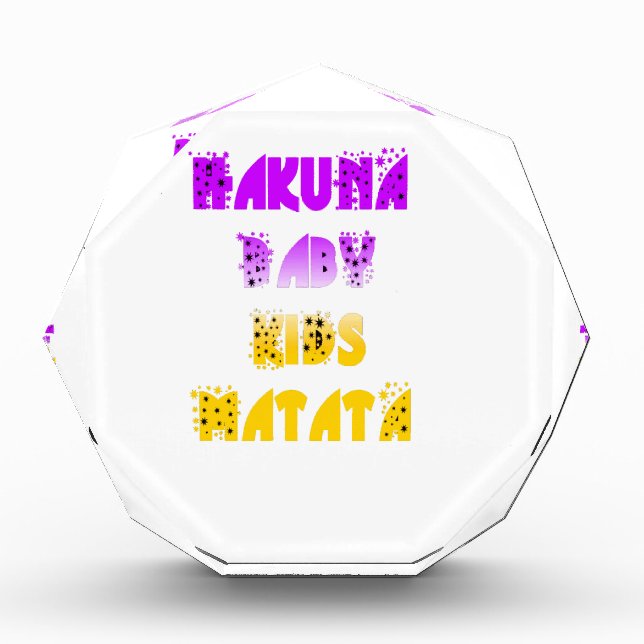 Lovely Purple and Yellow Hakuna Matata Baby Kids G Award (Front)
