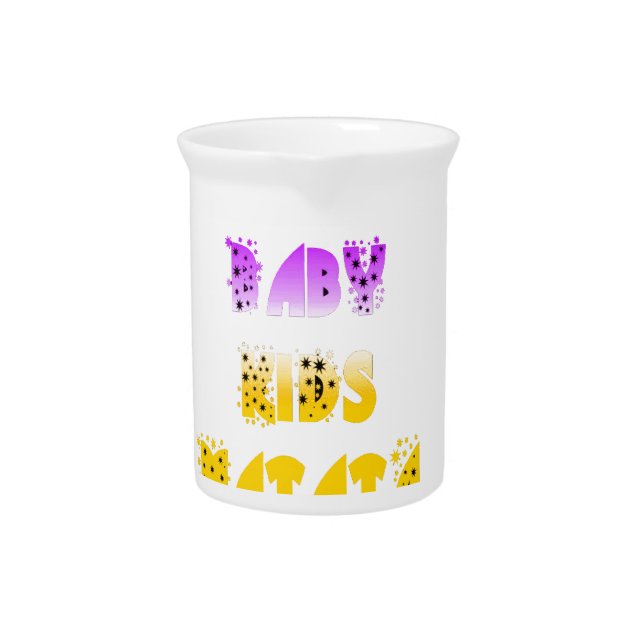Lovely Purple and Yellow Hakuna Matata Baby Kids G Beverage Pitcher (Front)