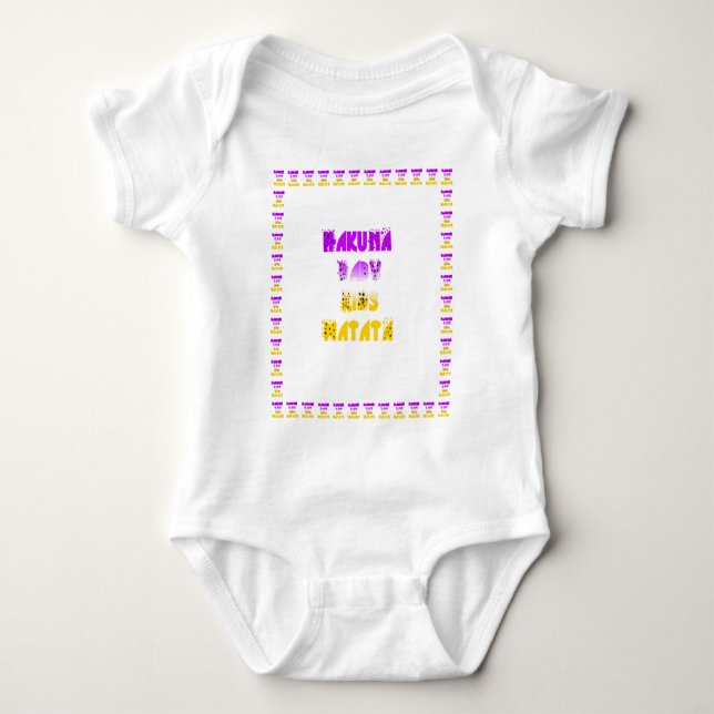 Lovely Purple and Yellow Hakuna Matata Baby Kids G Bodysuit (Front)
