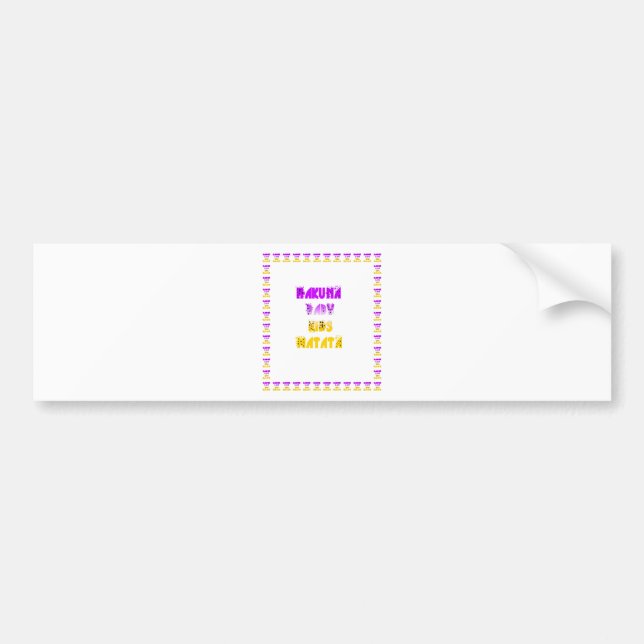 Lovely Purple and Yellow Hakuna Matata Baby Kids G Bumper Sticker (Front)