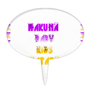 Lovely Purple and Yellow Hakuna Matata Baby Kids G Cake Topper
