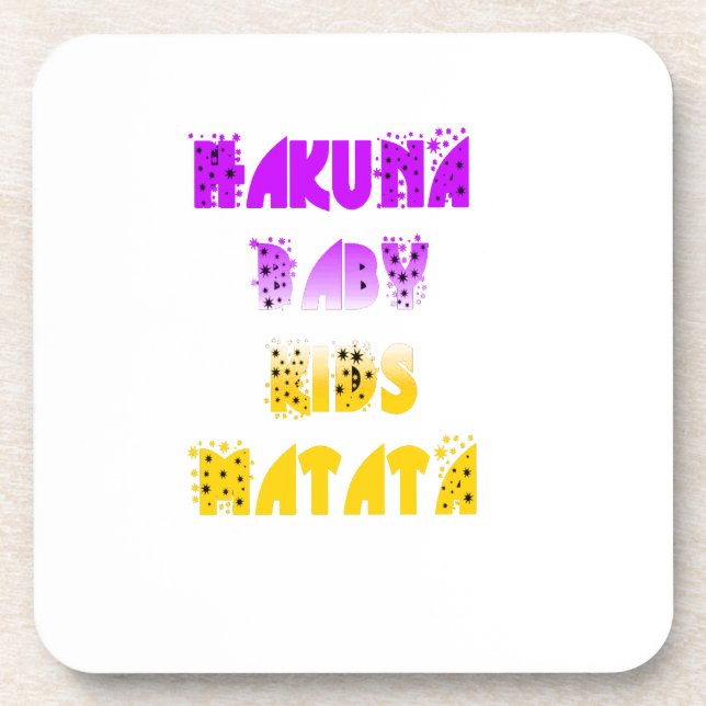 Lovely Purple and Yellow Hakuna Matata Baby Kids G Drink Coaster (Front)