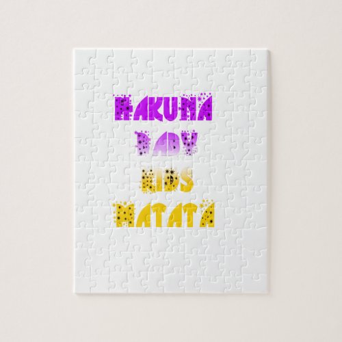 Lovely Purple and Yellow Hakuna Matata Baby Kids G Jigsaw Puzzle