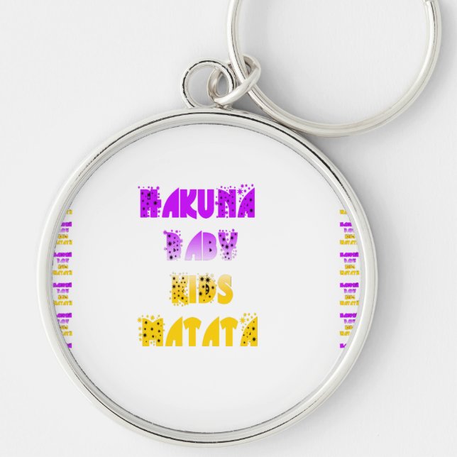 Lovely Purple and Yellow Hakuna Matata Baby Kids G Keychain (Front)
