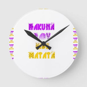 Lovely Purple and Yellow Hakuna Matata Baby Kids G Round Clock