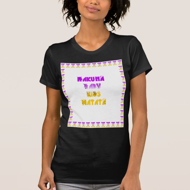 Lovely Purple and Yellow Hakuna Matata Baby Kids  T-Shirt (Front)