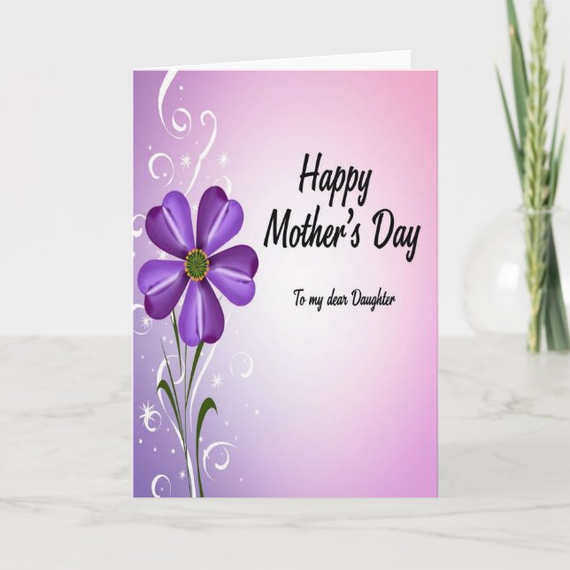 Lovely Purple Bloom Mothers Day Card (Front)