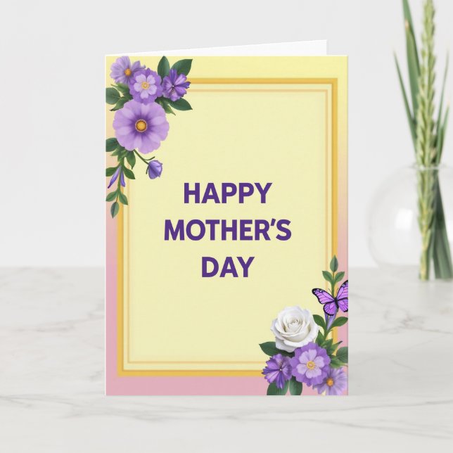 Lovely Purple Blossom Mother Card (Front)