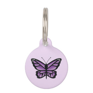 Lovely Purple Butterfly Pet Tag