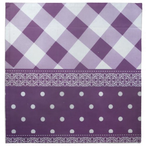 Lovely Purple checkered Damask Seamless Pattern Cloth Napkin