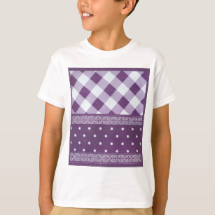 Lovely Purple checkered Damask Seamless Pattern T-Shirt