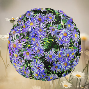 Lovely Purple Daisies Round Pillow