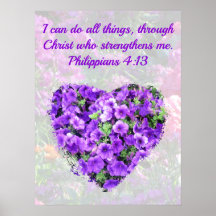 LOVELY PURPLE FLORAL BIBLE VERSE PHILIPPIANS 4:13