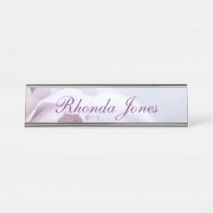 Lovely Purple Floral Desk Name Plate
