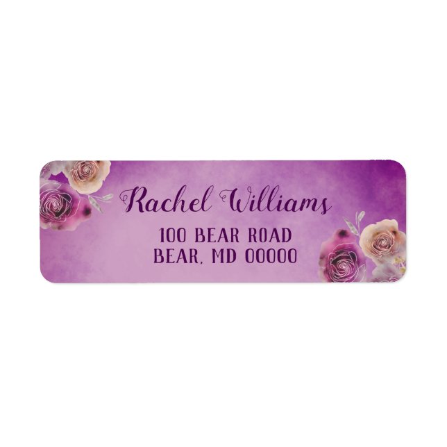Lovely Purple Floral Label (Front)