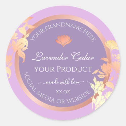 Lovely Purple Floral Product Packaging Labels Chic