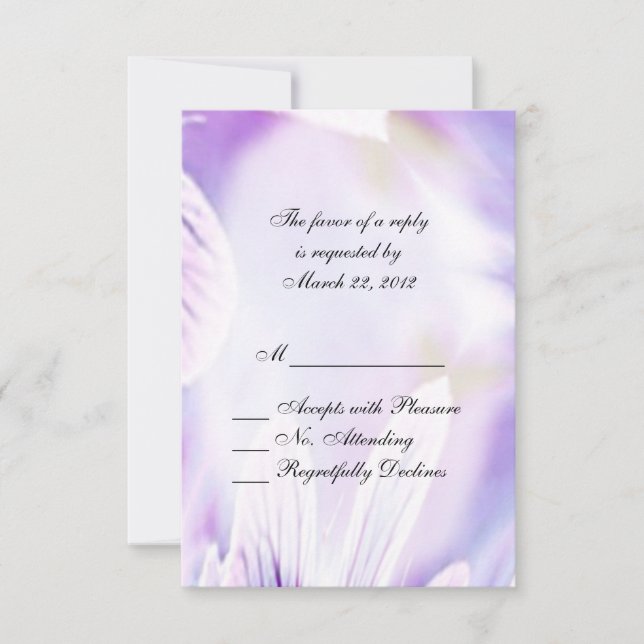 Lovely Purple Floral RSVP Card (Front)