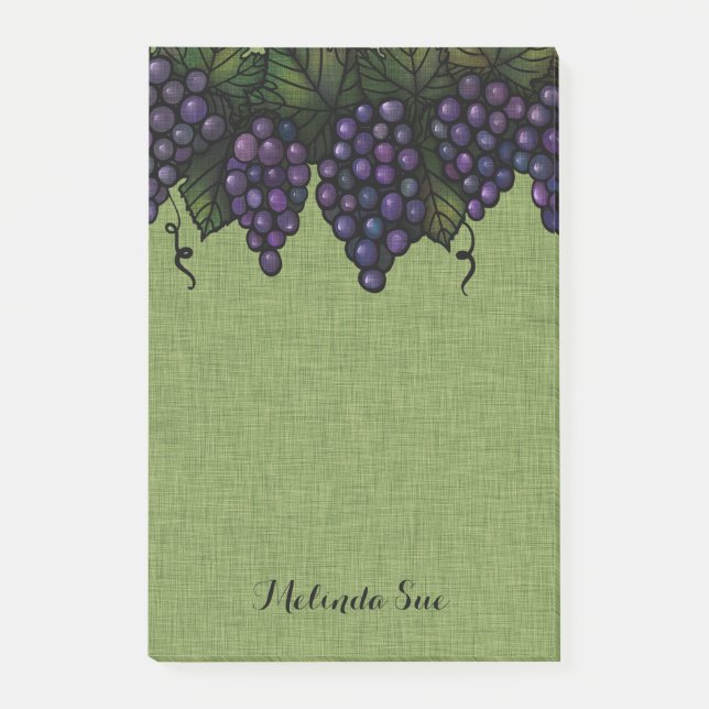 Lovely Purple Grapes | Personalized Post-it Notes (Front)