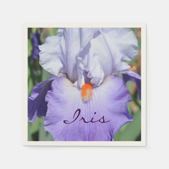 Lovely purple Iris Paper Napkins (Front)