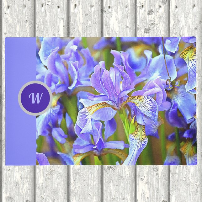 Lovely Purple Irises in May Personalized Doormat (Creator Uploaded)