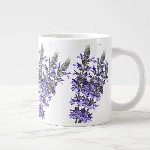 Lovely Purple Lavender Herb Flower on Ceramic Giant Coffee Mug