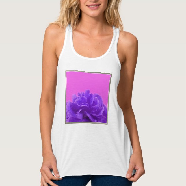 Lovely Purple Raspberry Floral Tank Top (Front)