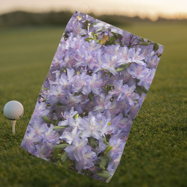 Lovely Purple Rhododendrons Floral Golf Towel (In Situ Golf)