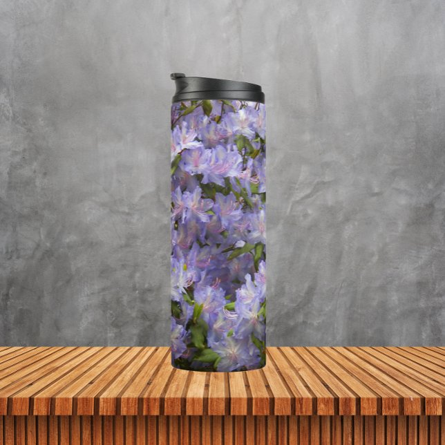 Lovely Purple Rhododendrons Floral Thermal Tumbler (In Situ)