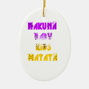 Lovely Purple & Yellow Hakuna Matata Baby Kids Gra Ceramic Ornament