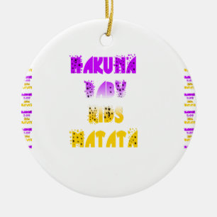 Lovely Purple & Yellow Hakuna Matata Baby Kids Gra Ceramic Ornament