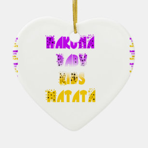 Lovely Purple & Yellow Hakuna Matata Baby Kids Gra Ceramic Ornament