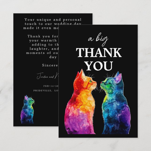 Lovely 🌈  Purrfectly Yours: Purrfectly  Thank You Card (Front/Back)