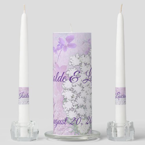 Lovely Queen Annes Lace Wedding Unity Candle Set