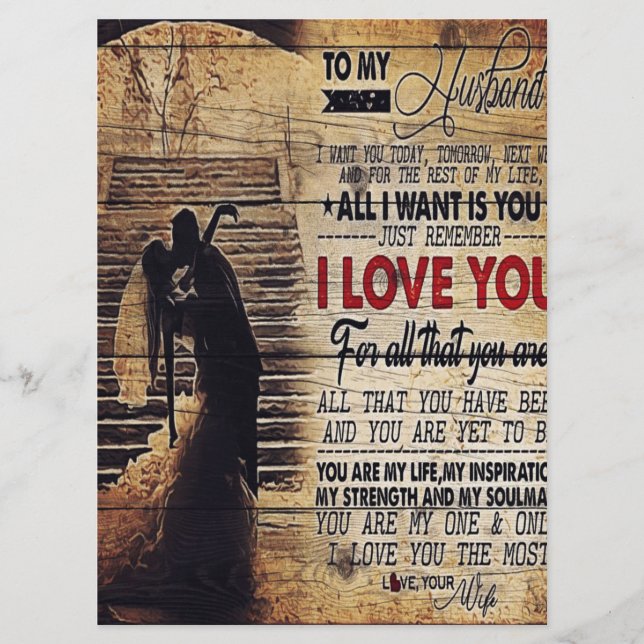 Lovely Quotes To My Husband | Husband Present Menu (Front)