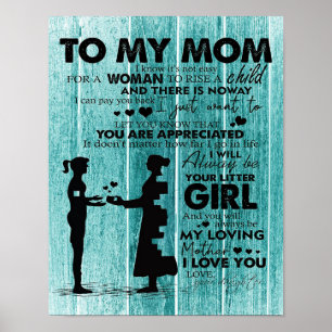 Lovely Quotes To My Mom   Gift For Mother Poster