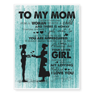 Lovely Quotes To My Mom Gift For Mother Temporary Tattoos