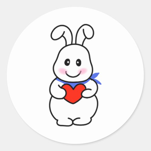 lovely rabbit classic round sticker