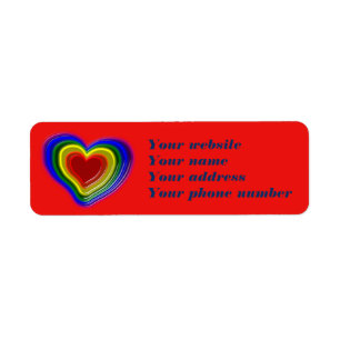 lovely rainbow heart,personalized label
