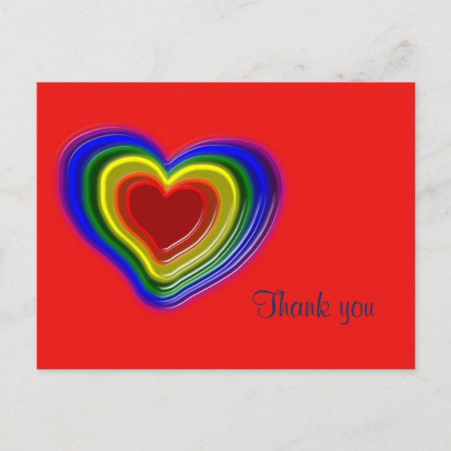 lovely rainbow heart postcard (Front)