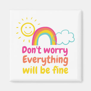 Lovely Rainbow, Sun and Cloud Magnet