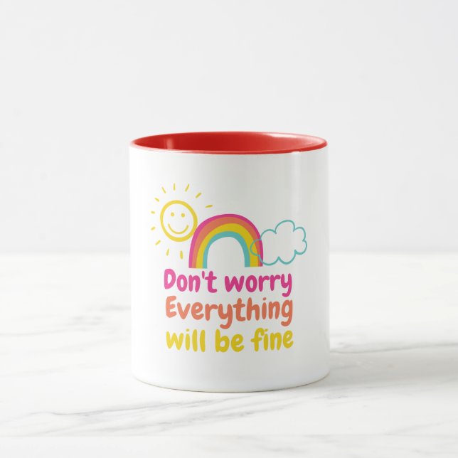 Lovely Rainbow, Sun and Cloud  Mug (Center)