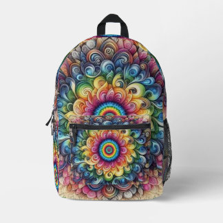 Lovely Rainbow Tie-dye printed Backpack 