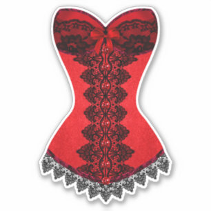 Lovely red and black Lingerie Sticker