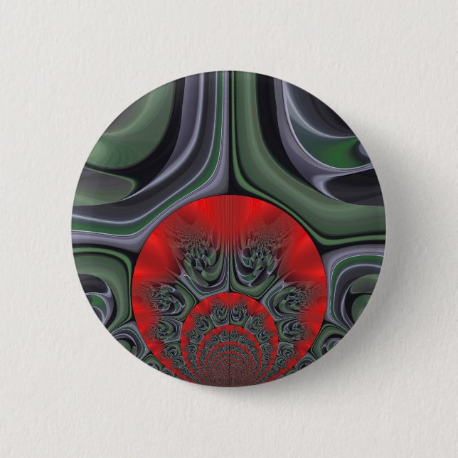 Lovely Red Aurora Art Print Button (Front)