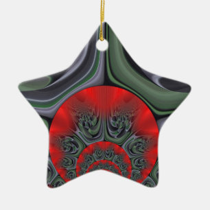 Lovely Red Aurora Art Print Ceramic Ornament
