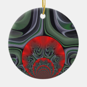 Lovely Red Aurora Art Print Ceramic Ornament